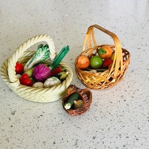 Miniature fruit veggies baskets